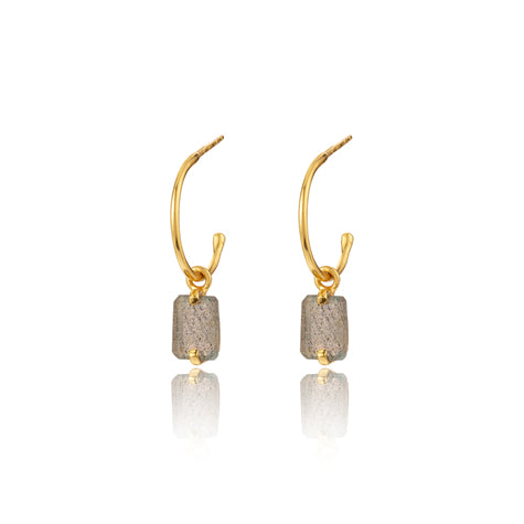 Earring Labradorite Silver 925 18CT Gold Plate